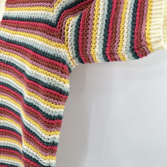Marine Layer Spencer Polo Sweater Sz Small Cotton Sustainable Rainbow Hippie - Picture 7 of 10
